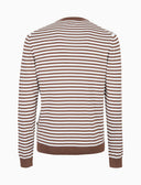 Pull uomo girocollo cotone a righe a due colori marrone - Gallo 1927 - Official Online Shop