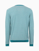 Pull uomo girocollo cotone a righe a due colori azzurro - Gallo 1927 - Official Online Shop