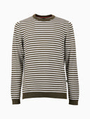 Pull uomo girocollo cotone a righe a due colori verde - Gallo 1927 - Official Online Shop