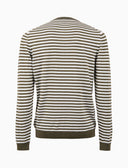 Pull uomo girocollo cotone a righe a due colori verde - Gallo 1927 - Official Online Shop