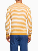 Pull uomo girocollo cotone a righe a due colori giallo - Gallo 1927 - Official Online Shop