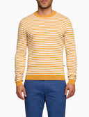 Pull uomo girocollo cotone a righe a due colori giallo - Gallo 1927 - Official Online Shop