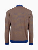 Polo uomo manica lunga maglia rasata riga windsor blu - Gallo 1927 - Official Online Shop