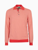 Polo uomo manica lunga maglia rasata riga windsor rosso - Gallo 1927 - Official Online Shop