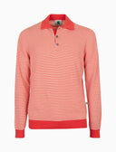 Polo uomo manica lunga maglia rasata riga windsor rosso - Gallo 1927 - Official Online Shop