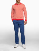 Polo uomo manica lunga maglia rasata riga windsor rosso - Gallo 1927 - Official Online Shop