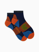 Calze cortissime unisex spugna tecnica blu fantasia chevron - Gallo 1927 - Official Online Shop