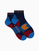 Calze cortissime unisex spugna tecnica tinta unita chevron blu - Gallo 1927 - Official Online Shop