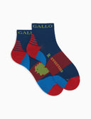Calze cortissime unisex spugna tecnica tinta unita chevron blu