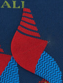 Calze cortissime unisex spugna tecnica tinta unita chevron blu