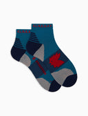 Calze cortissime unisex spugna tecnica blu fantasia chevron - Gallo 1927 - Official Online Shop