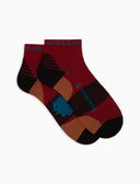 Calze cortissime unisex spugna tecnica bordò fantasia chevron - Gallo 1927 - Official Online Shop
