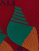 Calze cortissime unisex spugna tecnica rosso fantasia chevron - Gallo 1927 - Official Online Shop