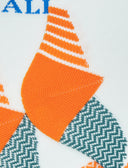 Unisex super short white technical terry cloth socks with chevron motif