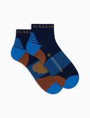 Calze cortissime unisex spugna tecnica blu fantasia chevron - Gallo 1927 - Official Online Shop