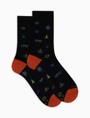 Calze corte uomo cotone grigio fantasia mix natalizio - Gallo 1927 - Official Online Shop