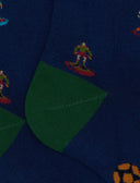 Calze lunghe uomo cotone blu fantasia gioco calcio - Gallo 1927 - Official Online Shop