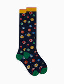 Calze lunghe uomo cotone blu fantasia palle da biliardo - Gallo 1927 - Official Online Shop