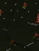 Calze corto donna cotone verde fantasia montagna con sciatori - Gallo 1927 - Official Online Shop