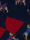 Calze corte donna cotone blu fantasia cani - Gallo 1927 - Official Online Shop