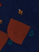 Calze lunghe uomo cotone blu fantasia autunno - Gallo 1927 - Official Online Shop