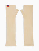 Guanto lungo senza dita donna bianco a coste tinta unita - Gallo 1927 - Official Online Shop