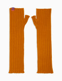 Guanto lungo senza dita donna arancio a coste tinta unita - Gallo 1927 - Official Online Shop