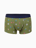 Boxer intimo uomo cotone verde fantasia gioco calcio - Gallo 1927 - Official Online Shop