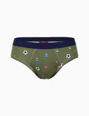 Slip intimo uomo cotone verde fantasia gioco calcio - Gallo 1927 - Official Online Shop