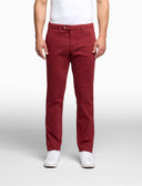 Men's long plain burgundy cotton trousers