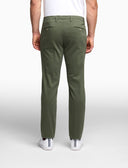 Men's long plain green cotton trousers