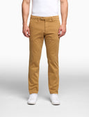 Lange Herrenhose aus beigefarbener Baumwolle, unifarben