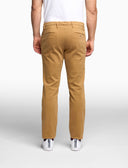 Lange Herrenhose aus beigefarbener Baumwolle, unifarben
