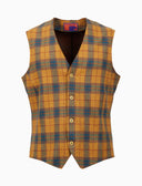Gilet uomo cotone giallo fantasia tartan - Gallo 1927 - Official Online Shop