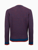 Pull girocollo uomo lana blu fantasia a due colori - Gallo 1927 - Official Online Shop