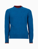 Pull girocollo uomo lana azzurro tinta unita - Gallo 1927 - Official Online Shop