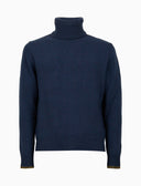 Pull dolcevita uomo lana blu tinta unita - Gallo 1927 - Official Online Shop