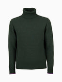Pull dolcevita uomo lana verde tinta unita - Gallo 1927 - Official Online Shop