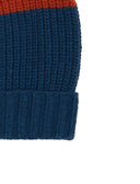 Berretto con risvolto unisex lana azzurro fantasia color block - Gallo 1927 - Official Online Shop