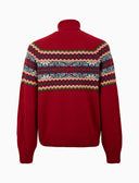 Pull dolcevita uomo lana, viscosa e cashmere rosso fantasia greca natalizia - Gallo 1927 - Official Online Shop