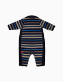 Tutina senza piedi bambino pile blu righe multicolor - Gallo 1927 - Official Online Shop