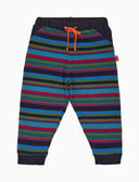 Lange Fleecehose für Jungen, Blau mit Multicolor-Streifen