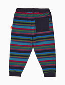 Lange Fleecehose für Jungen, Blau mit Multicolor-Streifen