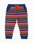 Pantalón largo infantil de forro polar azul claro con rayas Multicolor