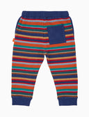 Pantalón largo infantil de forro polar azul claro con rayas Multicolor