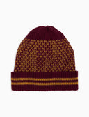 Berretto con risvolto unisex lana giallo fantasia a due colori - Gallo 1927 - Official Online Shop