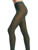 Women's warm cotton tights, green Vanisé