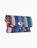 Borsa mini a tracolla donna in pelle martellata righe multicolor blu - Gallo 1927 - Official Online Shop