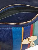 Borsa mini a tracolla donna in pelle martellata righe multicolor blu - Gallo 1927 - Official Online Shop