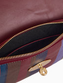 Borsa mini a tracolla donna in pelle martellata bordò righe multicolor - Gallo 1927 - Official Online Shop
